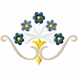 Flowers And Tree Embroidery Design 5